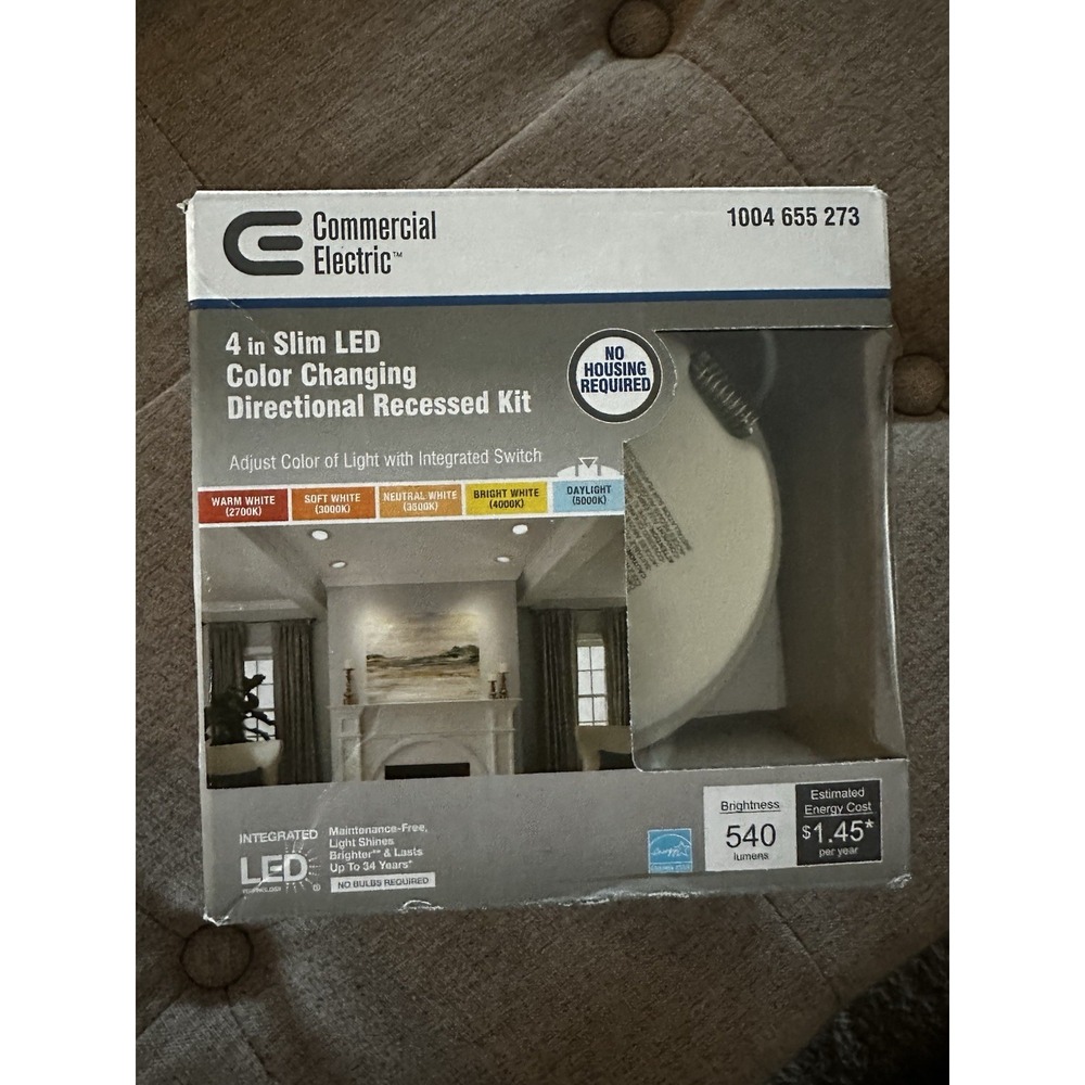 Commercial Electric‎ Slim 4 in Slim LED Color Changing Directional Recessed Kit